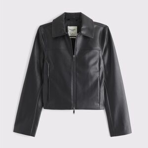 Abercrombie & Fitch Black Slim Fit Leather Jacket